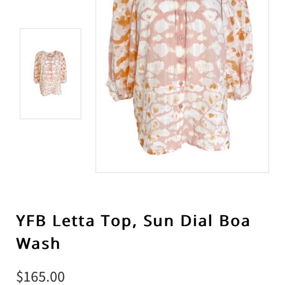 Young Fabulous & Broke YF&B Letta Top in Orange 3/4 Sleeve Relaxed Blouse